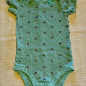 Carter's Silver Sparkle Heart Onesie Size 18 Months